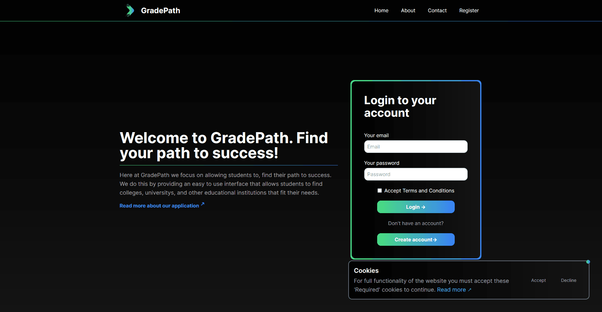 Grade Path Web Application Project